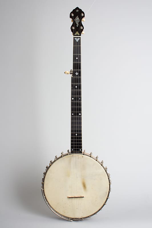 Fairbanks Imperial Electric 5 String Banjo (1902), ser. #21407, black hard  shell case.