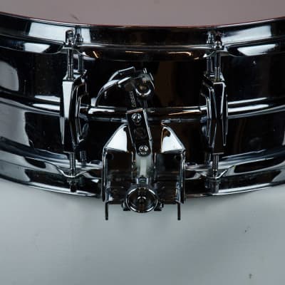 Used Early 60's Ludwig 14 x 5" Super Sensitive Chrome over Brass Snare Drum, as is image 7