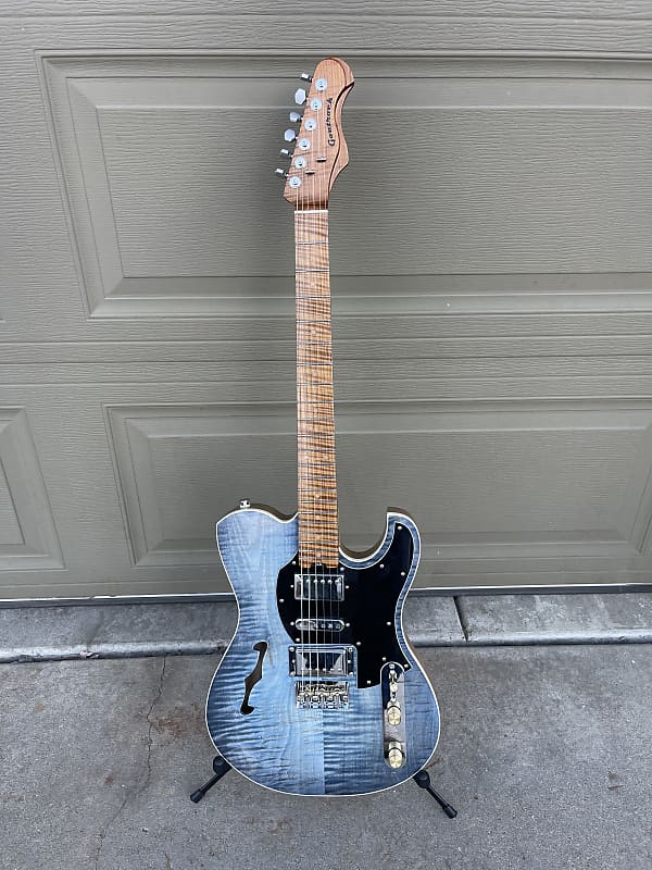 Custom Thinline Telecaster Guitar HSH Roasted Flame Maple