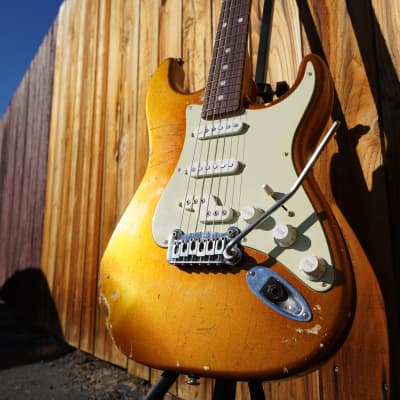 G&L USA CUSTOM SHOP Legacy - Yukon Gold Metallic Nitro Heavy Aged 6-String Electric Guitar w/ Tolex Custom Shop Case (2023) image 7