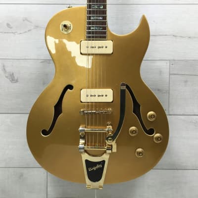 Prestige NYS Deluxe Goldtop Semi Hollowbody Electric Guitar With Case for sale