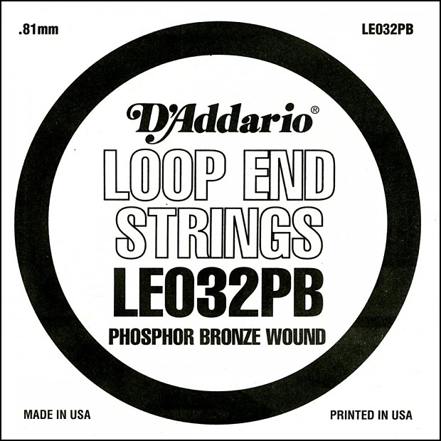 D'Addario LE032PB Phosphor Bronze Loop End Single String .032 image 1