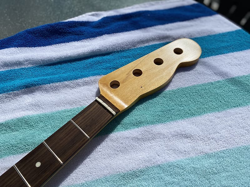 Allparts PBass Neck with Tele Headstock Oil Finish, clean Reverb