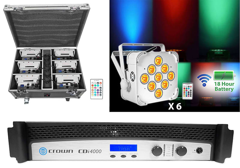 Crown CDi4000 2Ch. 1200w Power Amplifier Amp+(6) White Reverb