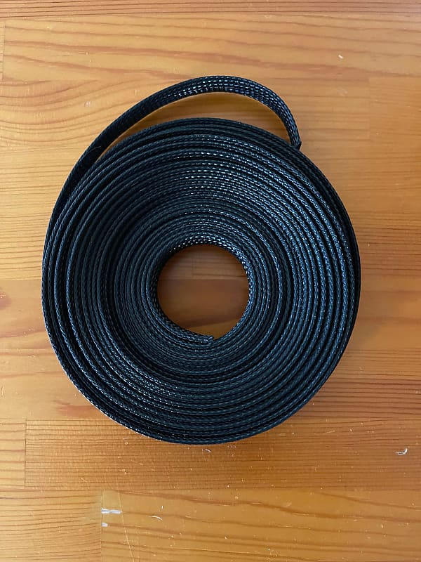 25ft - 1/8 inch PET Expandable Braided Sleeving – Black – Alex