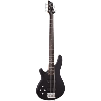 Schecter Guitar Research C-5 Deluxe Electric Bass Satin Black, Left-Handed image 2