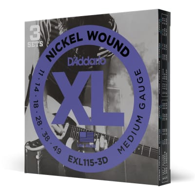 D'Addario XL Nickel Wound Strings, 11-49 Medium, EXL115 (3 Sets) image 4