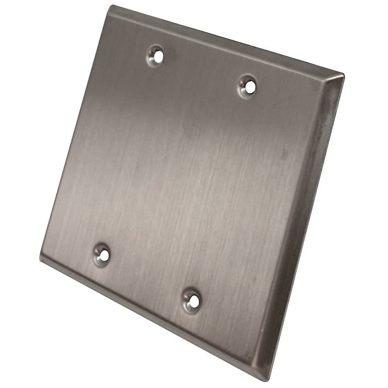 Seismic Audio Blank Stainless Steel 2 Gang Wall Plate - For Cable Installation image 1