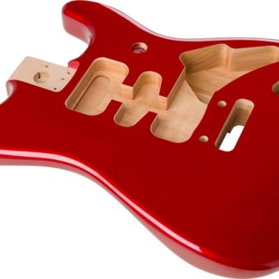 Genuine Fender Deluxe Series Stratocaster HSH Body Modern Bridge CANDY APPLE RED image 1