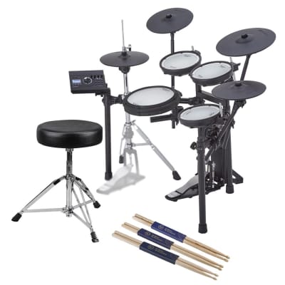 Roland TD-17KVX Generation 2 V-Drums Electronic Drum Set,  Bundle With Roland Drum Stand, Drum Throne and 3 sets of Drum Sticks, Maple, Oak, Walnut