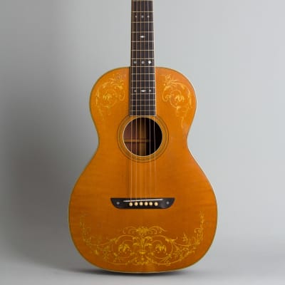 Washburn  Model 5238 Deluxe Flat Top Acoustic Guitar (1930), ser. #1803, black tolex hard shell case. image 1