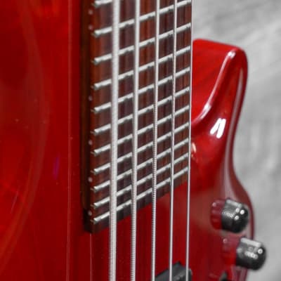 Greg Curbow Petite XT-33 5-String Fretted Bass Guitar Trans-Red image 7