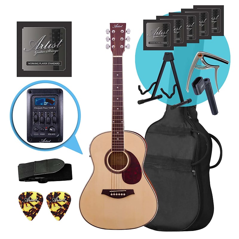 Artist LSP34EQ 3 4 Sized Beginner Acoustic Guitar EQ Ultimate Pack