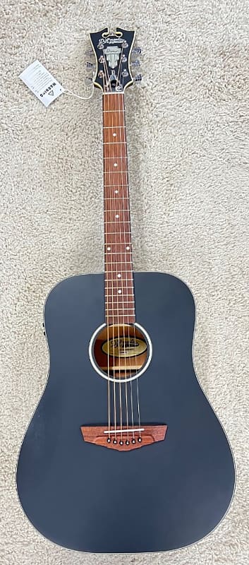 D'Angelico Premier Lexington CS Acoustic Electric Guitar, Matte Black Top image 1