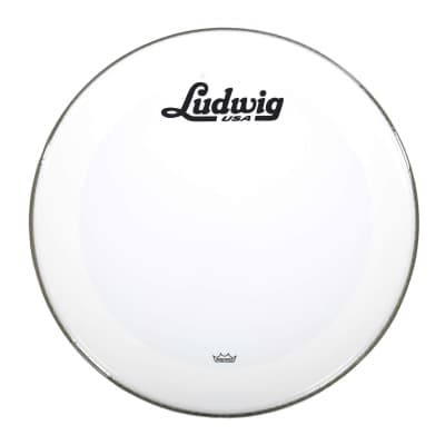 Ludwig 20" Remo Powerstroke 3 Smooth White Drumhead With Script Logo LW1220P3SWV image 1