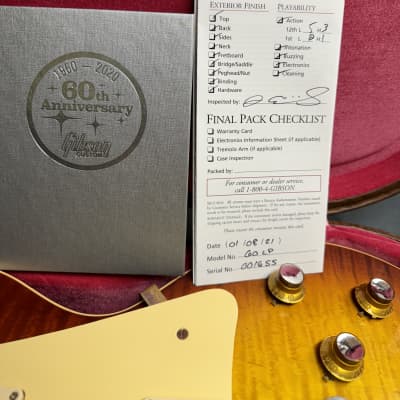 Gibson 1960 Reissue Les Paul V2 #001655 2021 - Tomato Soup Burst image 12