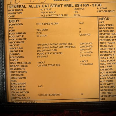 2022 Fender Custom Shop Alley Cat Strat 2.0 Heavy Relic image 23
