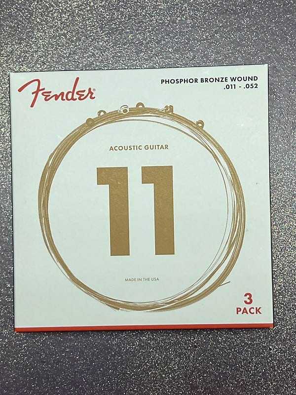 Fender Phosphor bronze acoustic guitar strings, 1152 three Reverb
