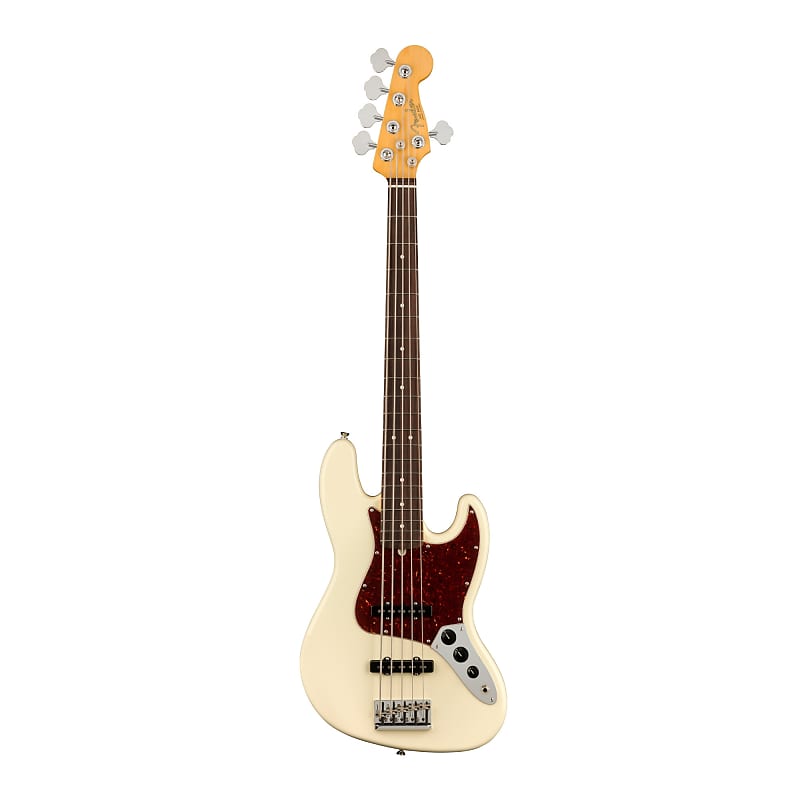 Fender American Professional II Jazz Bass Guitar V (Rosewood Fingerboard, Olympic White) image 1
