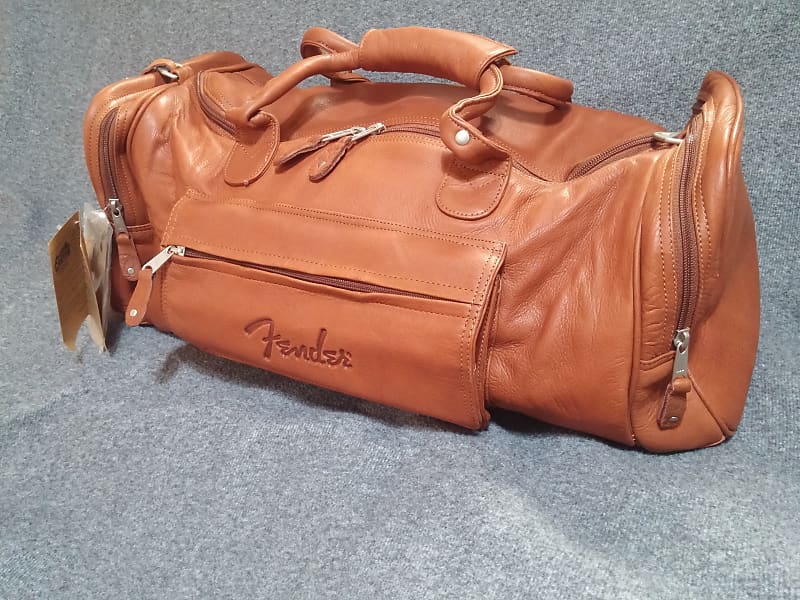 Fender Canyon Outback Cowhide Leather Duffle Bag 2000 Lt Brown