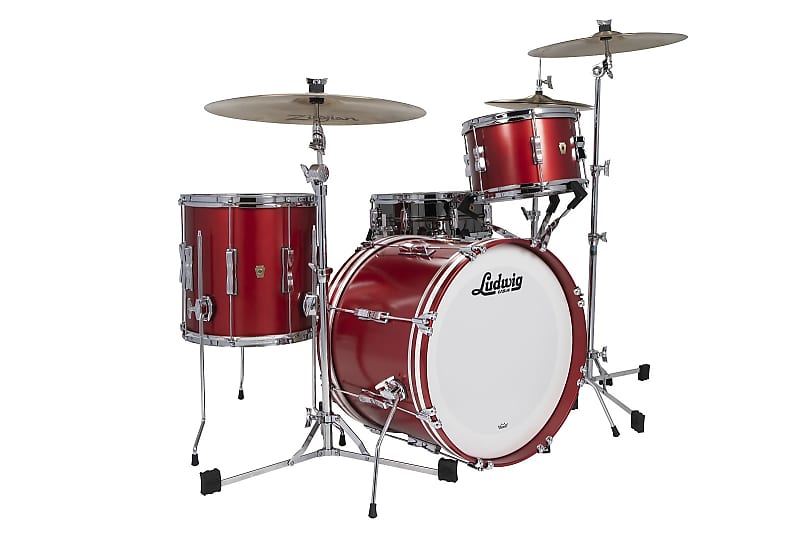 Ludwig Classic Maple Diablo Red Jazzette Bop Kit 14x20_8x12_14x14 Drums Shell Pack | Special Order Authorized Dealer image 1