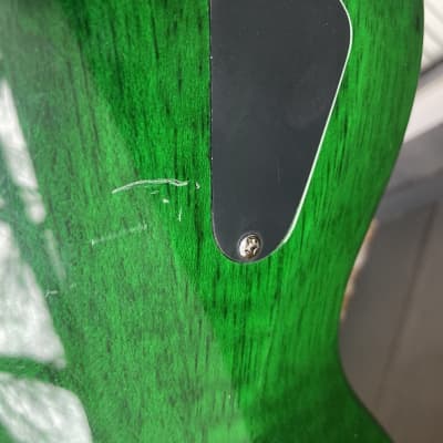 Parker Pm 24 emerald Green Flame Top hornet single cut piezo electric guitar  - Emerald Green Flame image 8