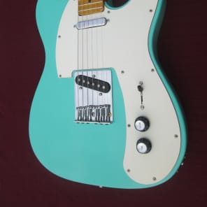 Blue Frog Made in the Usa  Single Cutaway Custom Nitro guitar 2015 Sea Foam Green image 5