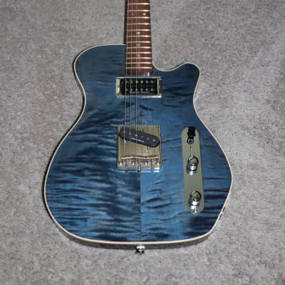 Kevin Barnes Custom Guitars #033 Tele-Inspired - Denim Blue Flame image 3