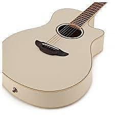 Yamaha Thinline Cutaway Acoustic Guitar, Vintage White