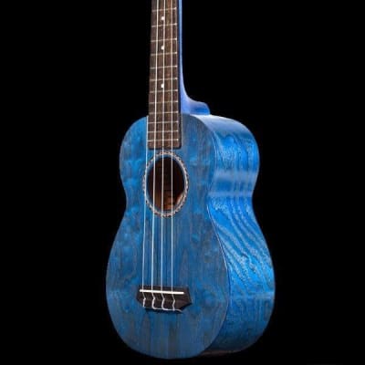 Ohana Model SK-15W BL Blue Soprano All Willow Wood Ukulele with Gig Bag  - BLEM image 1