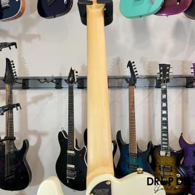Schecter USA Custom Shop PT-7 7-String Electric Guitar w/ Case-Vintage White Satin image 13