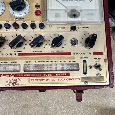 Hickok Model 800k-600A Circuits - Dynamic Mutual Conductance - Rare Maroon Tube  Tester w/ Original Manual/Booklets; Tested | Reverb