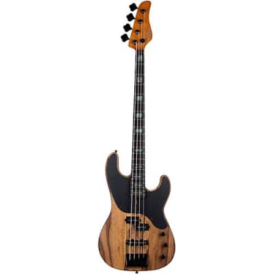 Schecter Guitar Research Model-T 4 Exotic Black Limba Electric Bass Satin Natural 2832 for sale