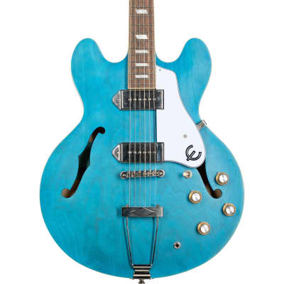 Epiphone Casino Semi Hollow Electric Guitar, Worn Blue Denim image 12