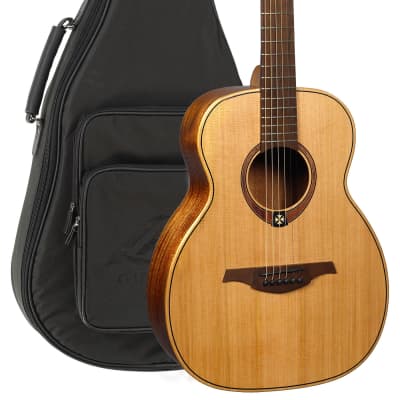 LAG TRAVEL-RC Travel Series Solid Red Cedar Top Khaya Neck Acoustic w/ Case 43 mm Nut Width B-Stock image 1