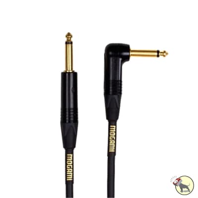 Mogami Gold Instrument 10R Guitar Cable, Straight-Right Angle, 10-Foot image 2