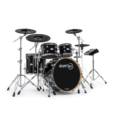 drum-tec pro 3 with Roland TD-50X - 2 up 1 down - Piano Black