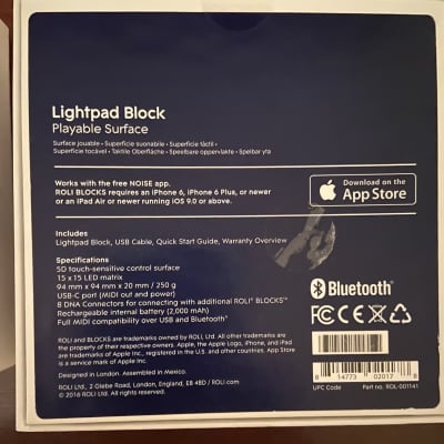 ROLI Lightpad Block Bluetooth MIDI Control Surface 2010s - Black image 2