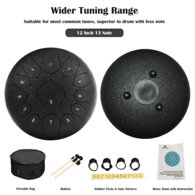 Best Deal for Steel Tongue Drum with 15 Notes, Handpan Drum with