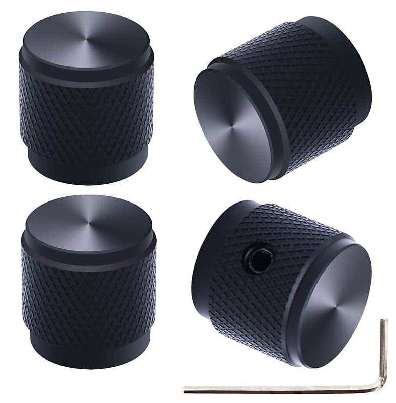 Black Aluminum Alloy Knurled Knob (set of 4) | Reverb