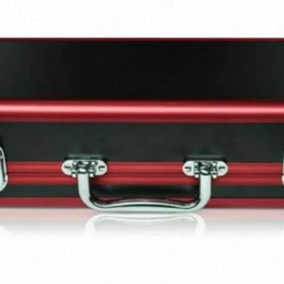 Harvester Red Brushed Aluminum FX Pedal Carrying Case holds 5 Mini FX Great Quality Built Tough image 6