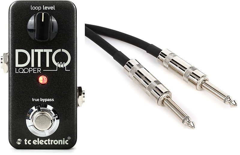 TC Electronic Ditto Looper Pedal  Bundle with RapcoHorizon G4-6 Straight to Straight Instrument Cable - 6 foot image 1