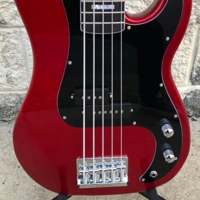 GAMMA Custom Bass Guitar P521-03, 5-String Alpha Model, Valencia Red image 3