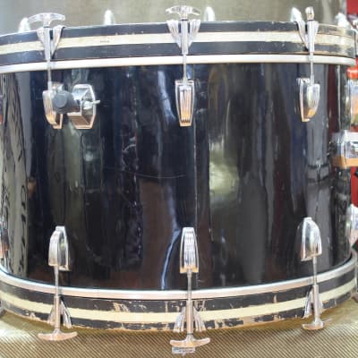 1970's Ludwig 14"x24" Bass Drum in Black Cortex image 3
