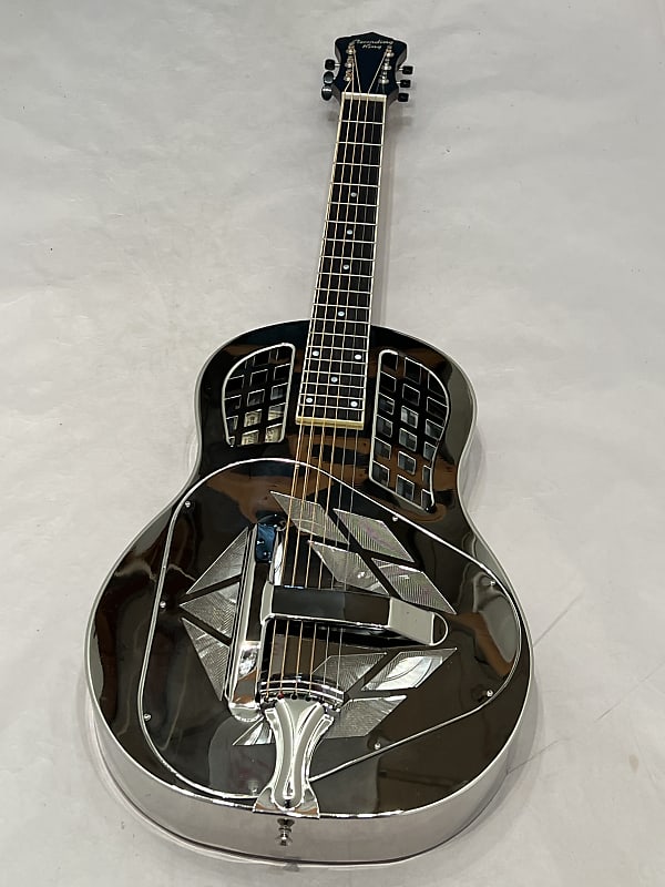 Recording King RM-991-S Metal Body Tricone Squareneck Resonator Nickel-Plated Bell Brass image 1
