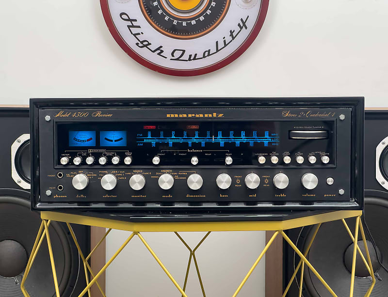 RARE MARANTZ 4300 BLACK FACE QUAD RECEIVER + FREE WC-22 WOOD CASE – 1-YEAR WRT  			