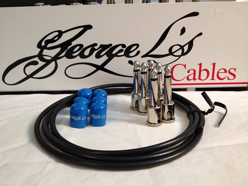 George L's 155 Guitar Pedal Cable Kit .155 Black / Blue / Nickel - 6/6/6 image 1