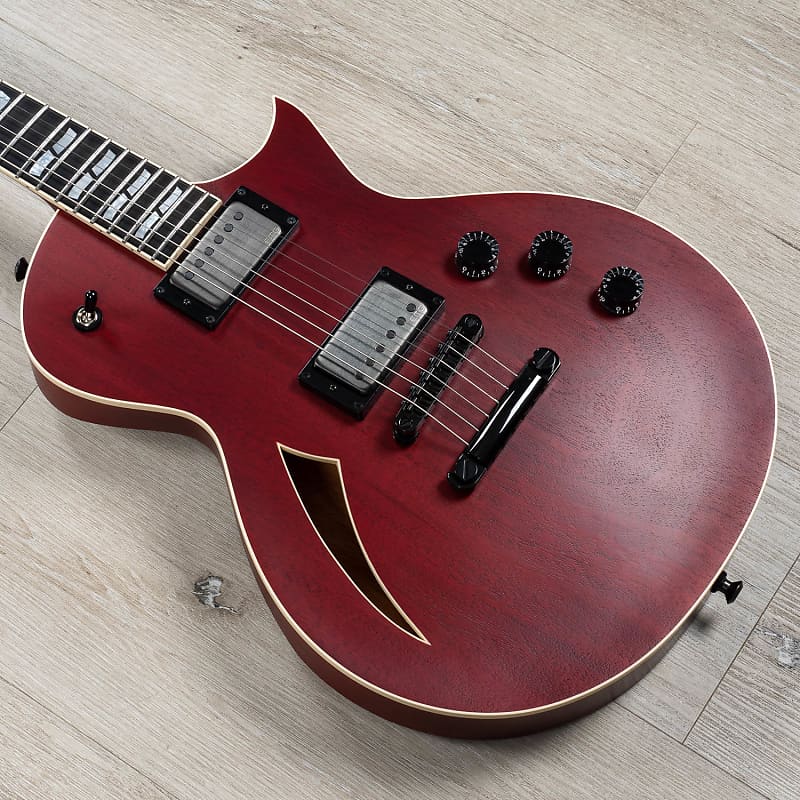 ESP USA Eclipse Semi-Hollow Guitar, Ebony Fretboard, EMG 57 / 66, Black Cherry image 1