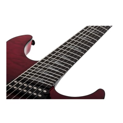 Schecter Reaper-7 Elite Multiscale 7-String Electric Guitar with Quilted Mahogany Body (Right-Handed, Blood Burst) image 11