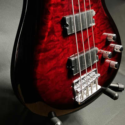 Schecter C-4 Plus 4-String Bass Guitar Quilted See-Thru Black Cherry image 6
